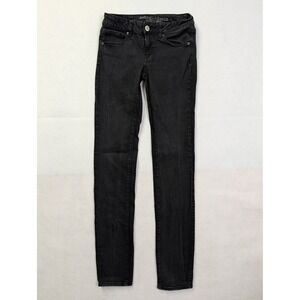 American Eagle Womens Jeans Skinny Size 4 X Long Super Stretch Black
